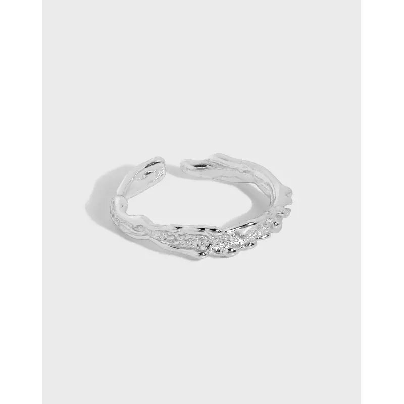 ATHENA'S MINIMALIST IRREGULAR SILVER THIN RING - OPHRASTUDIO