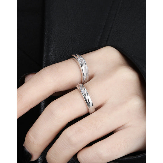 Fairytale Couple Silver Statement Ring