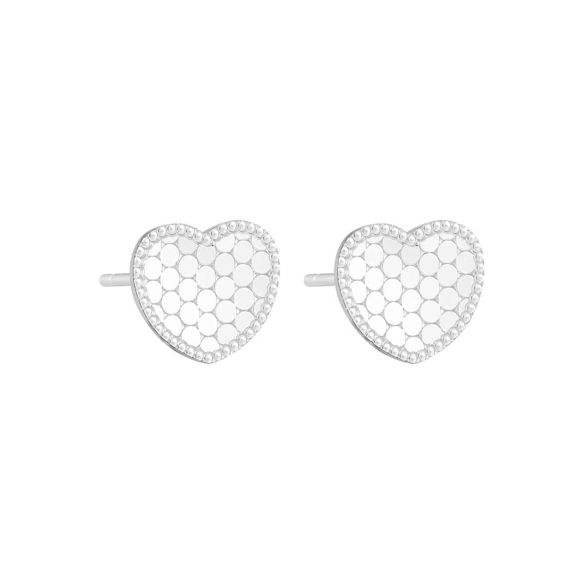 Honeycomb Engraved Silver Stud Earrings Series