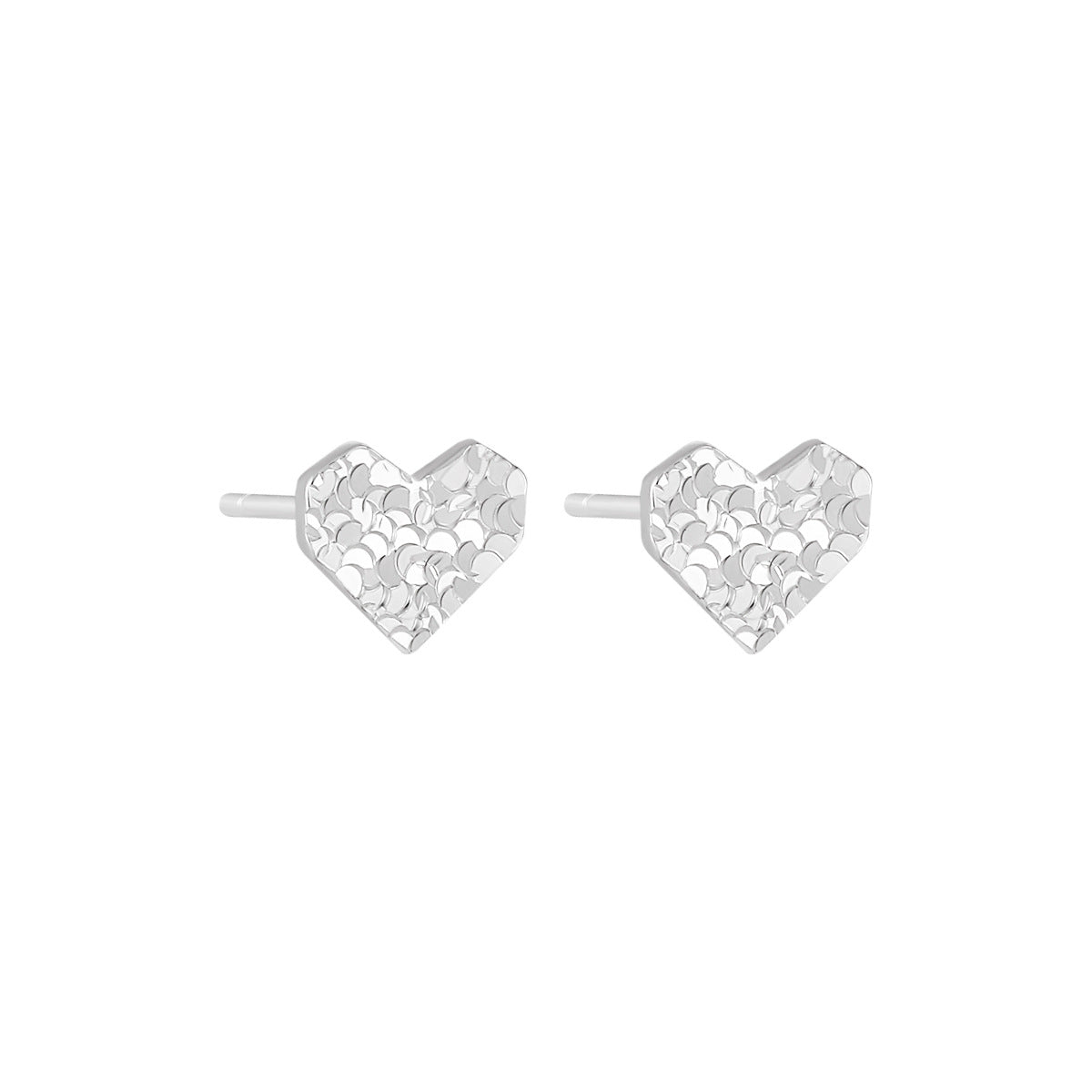 HONEYCOMB ENGRAVED SILVER TINY STUDS SERIES OPHRASTUDIO