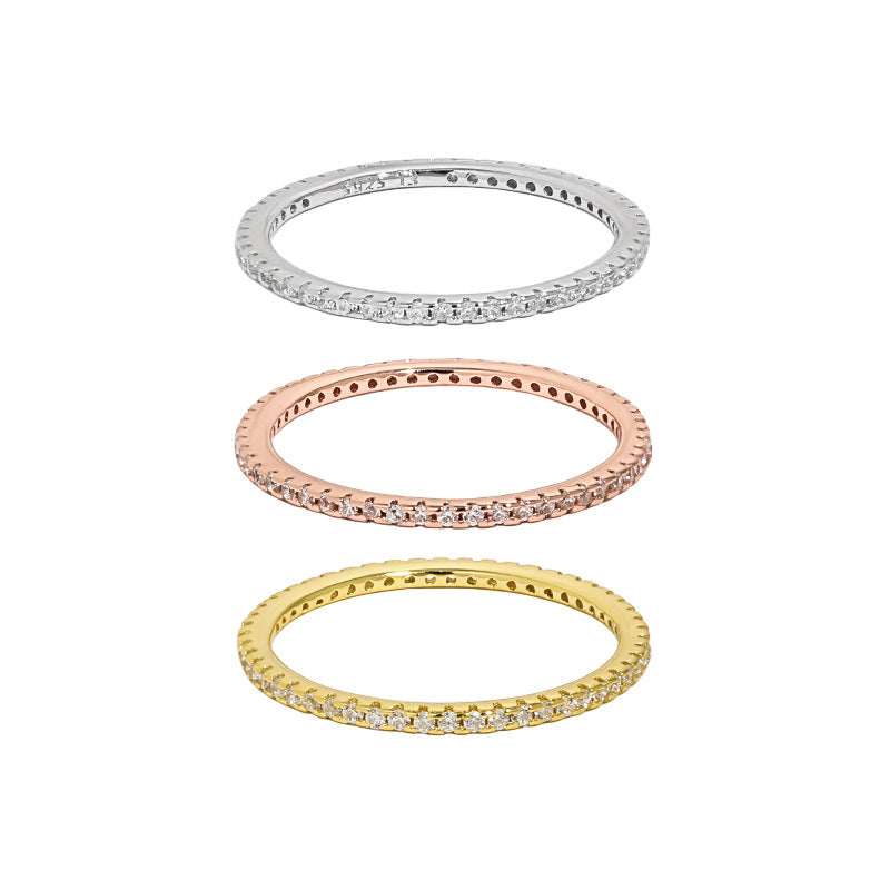 CELIA'S INLAID ZIRCON SILVER FINE RING - OPHRASTUDIO