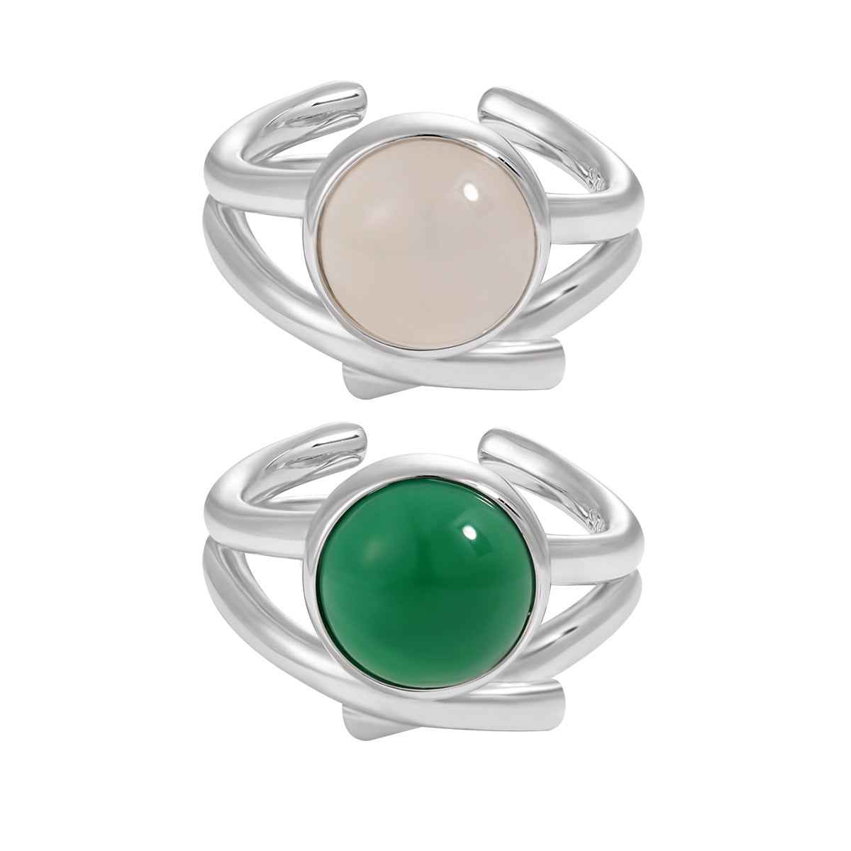 Seraphina's Gemstone Glow Silver Signet Ring