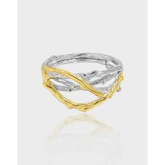 Thorny Grace Silver Statement Ring