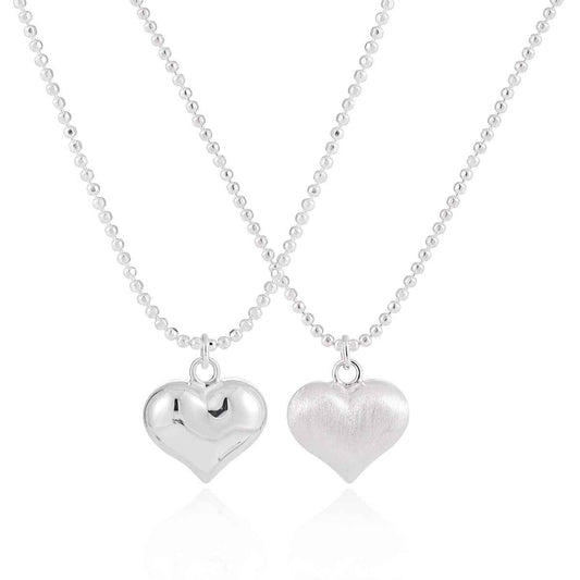 Sweet Silver Heart Pendant Necklace