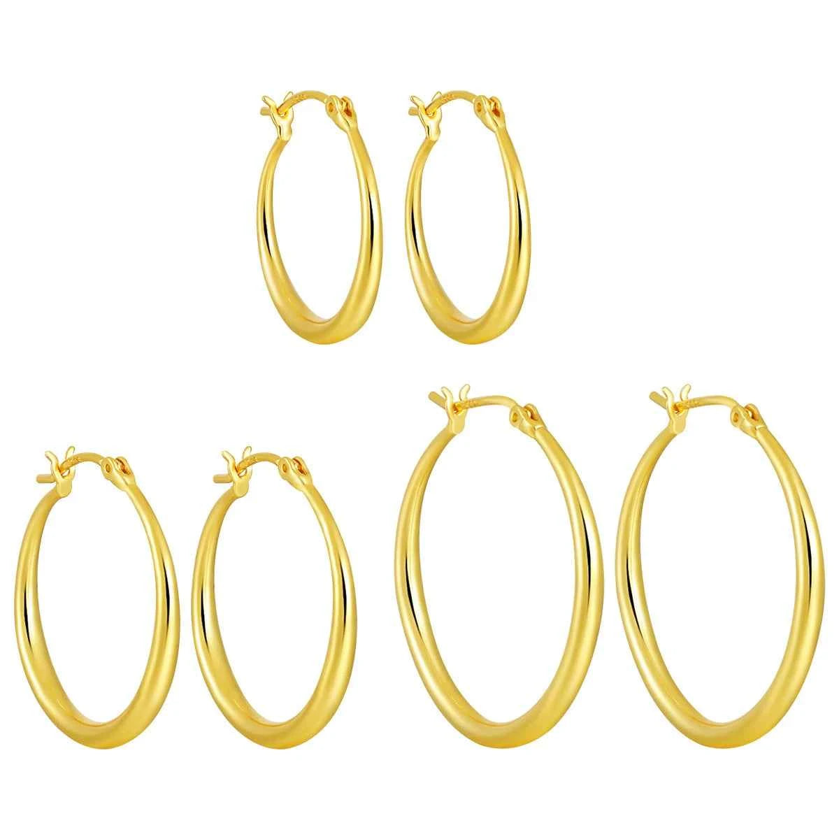 Sleek Minimalist Silver Hoop Earrings