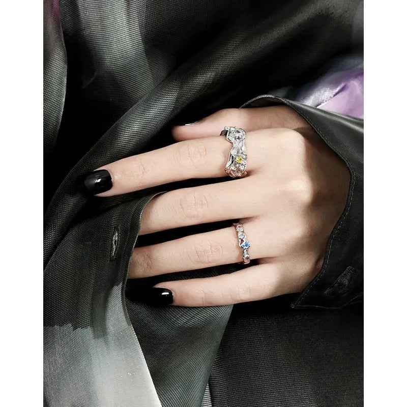 Dazzling Kaleidoscope Silver Statement Ring