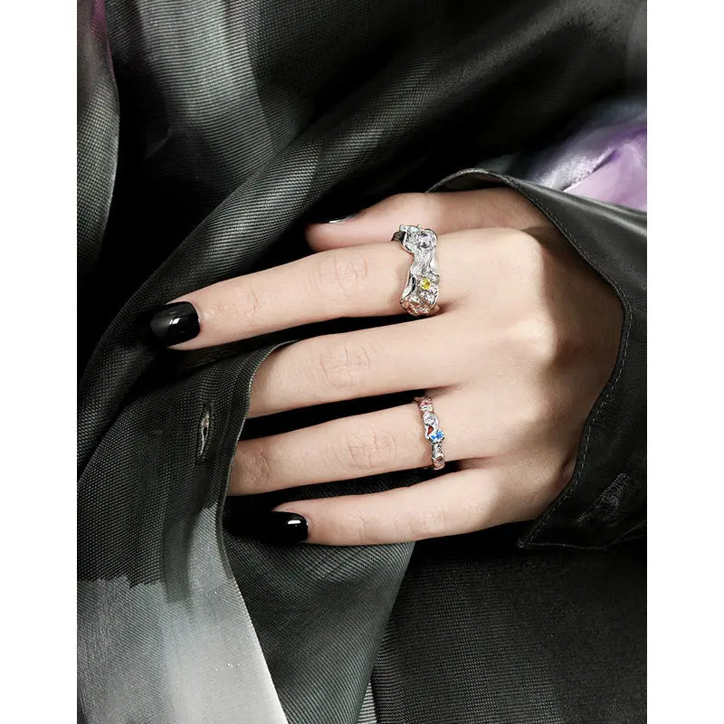 Dazzling Kaleidoscope Silver Statement Ring