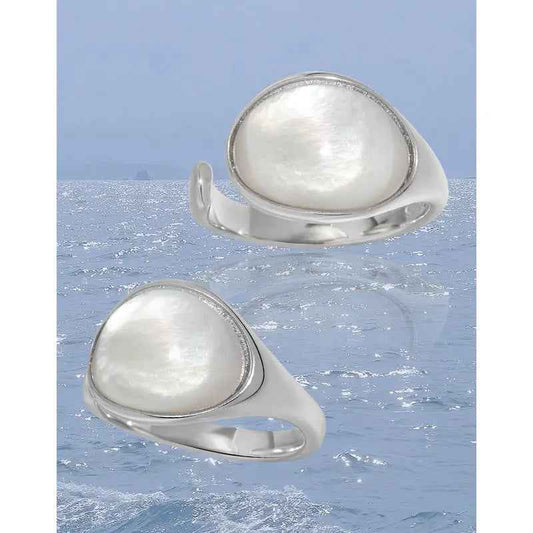 Seashell Serenade Silver Statement Ring