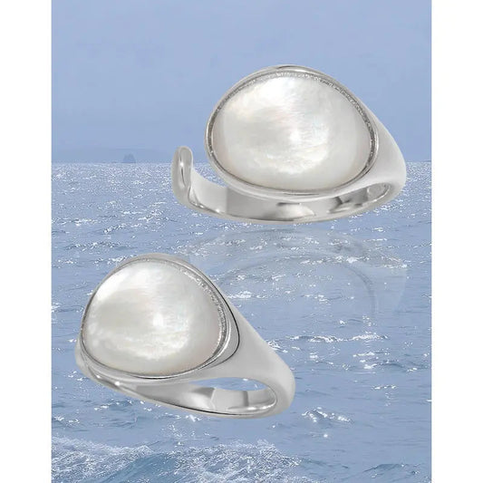 Seashell Serenade Silver Statement Ring