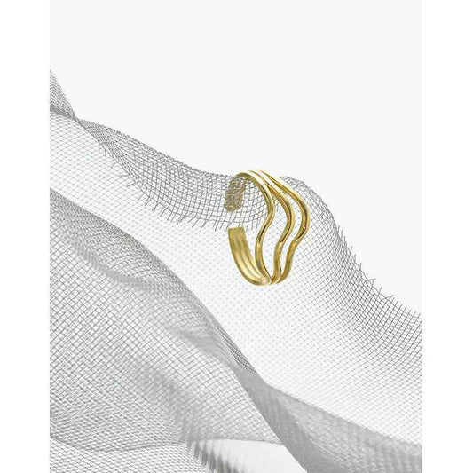 Nymphea's Wavy Texture Silver Stacking Ring