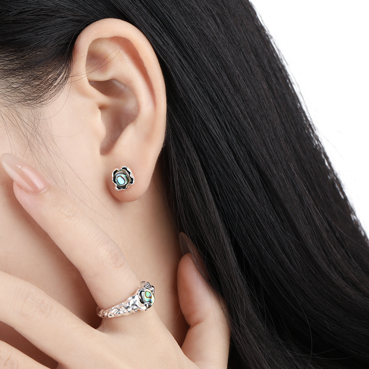 Iridescent Abalone Stud Earrings OPHRASTUDIO