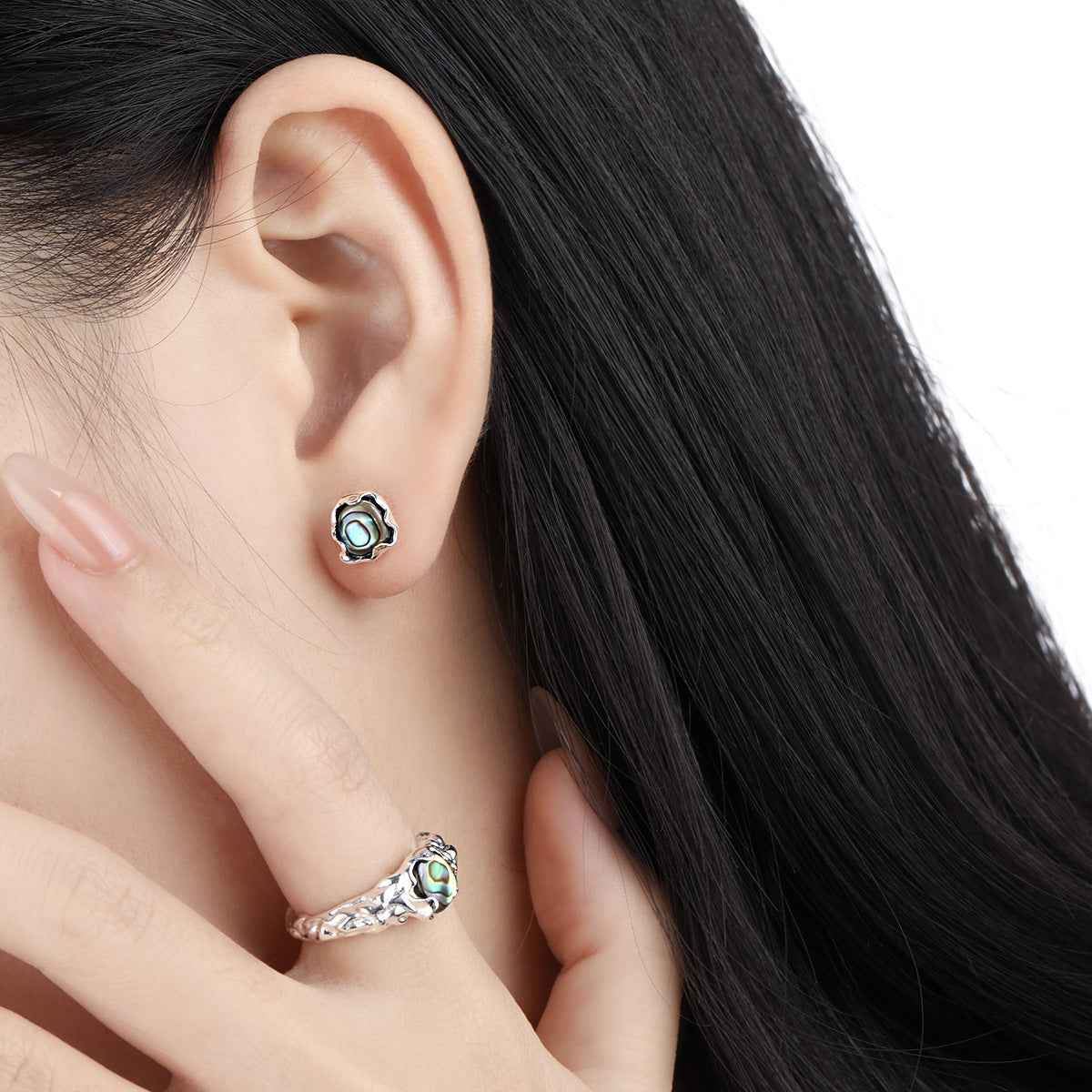 Iridescent Abalone Stud Earrings