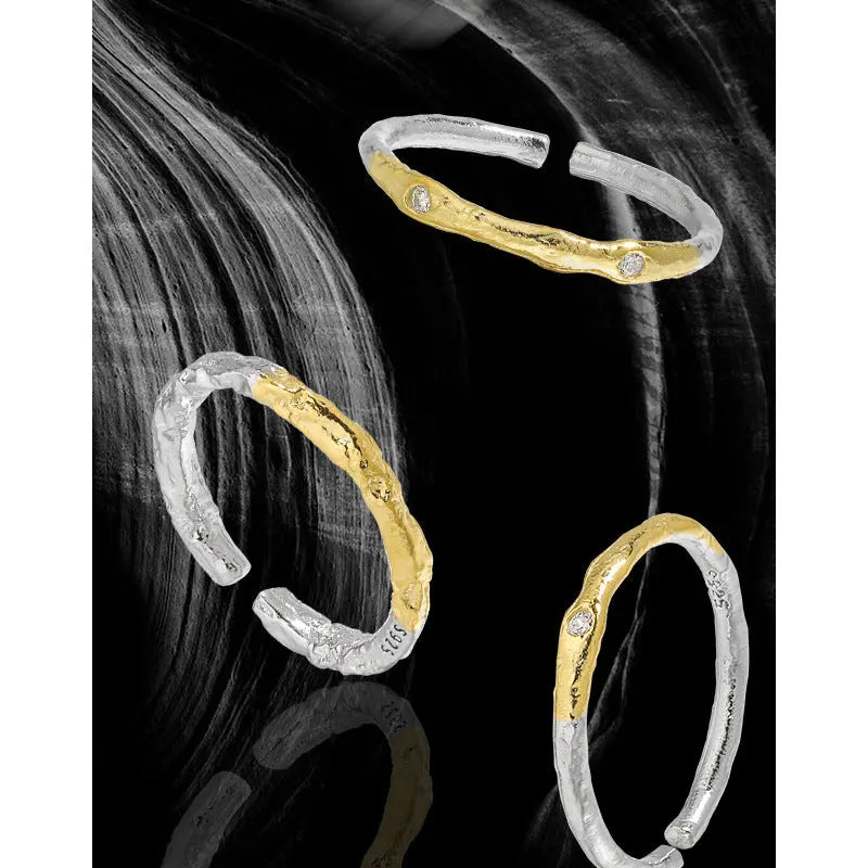 CASSIOPEIA'S ZIRCON ELECTROPLATED SILVER RING - OPHRASTUDIO