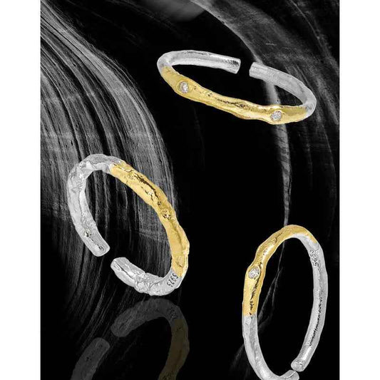 Cassiopeia's Zircon Electroplated Silver Stacking Ring