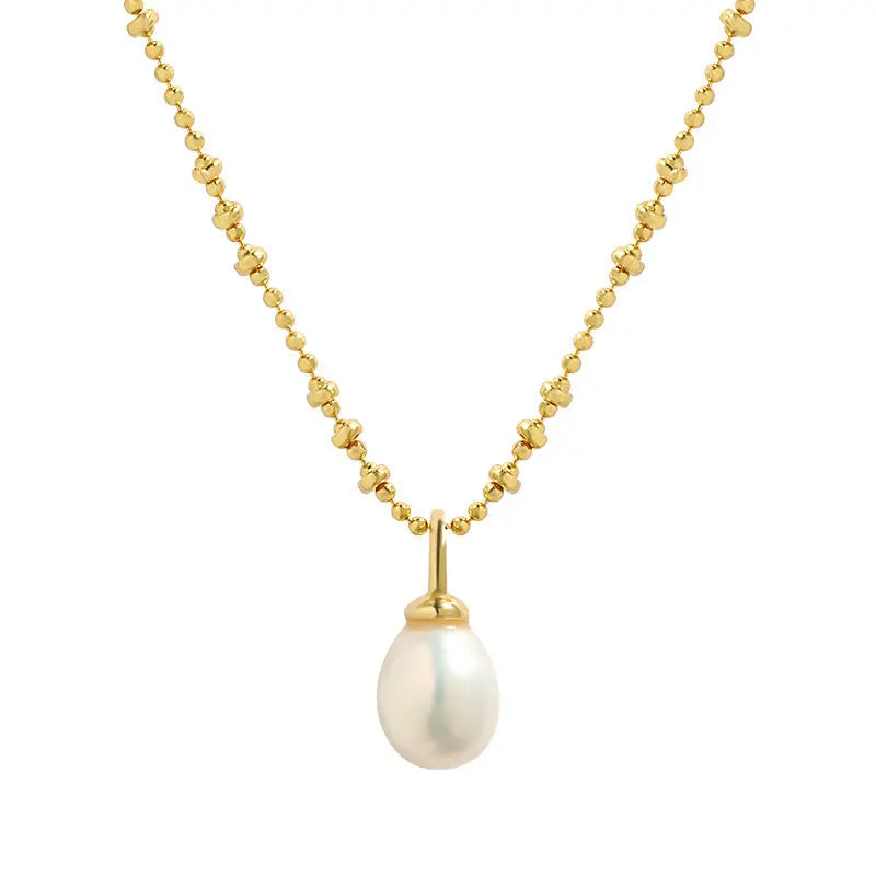 Simple Elegance Silver Pearl Necklace