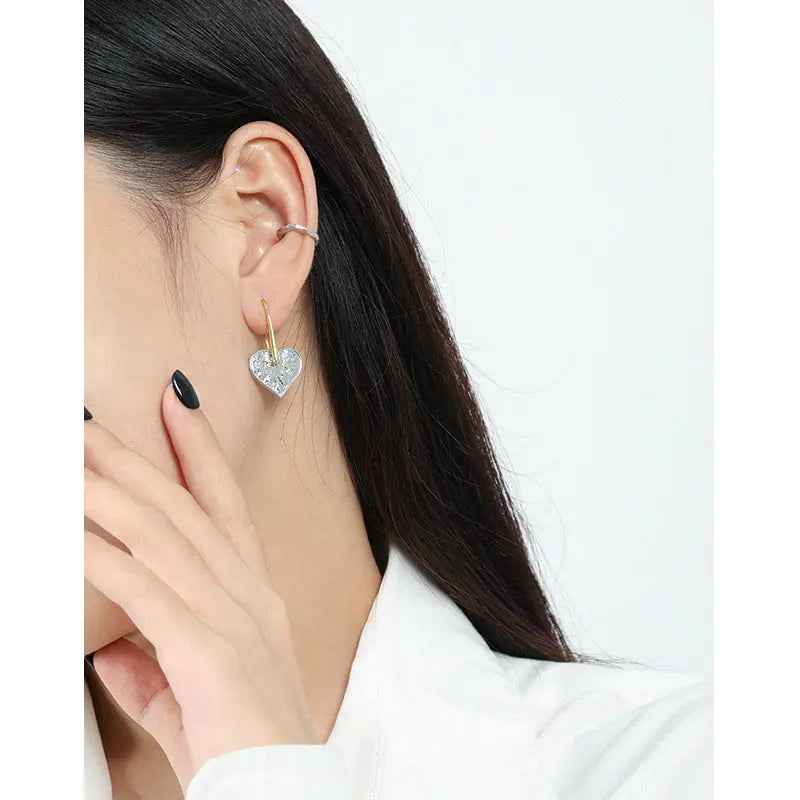 Harmony Hearts Silver Drop Earrings