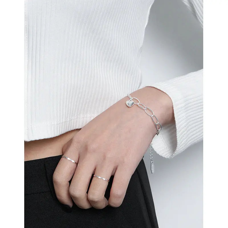 AMORE'S LOVE CHAIN SILVER BRACELET - OPHRASTUDIO