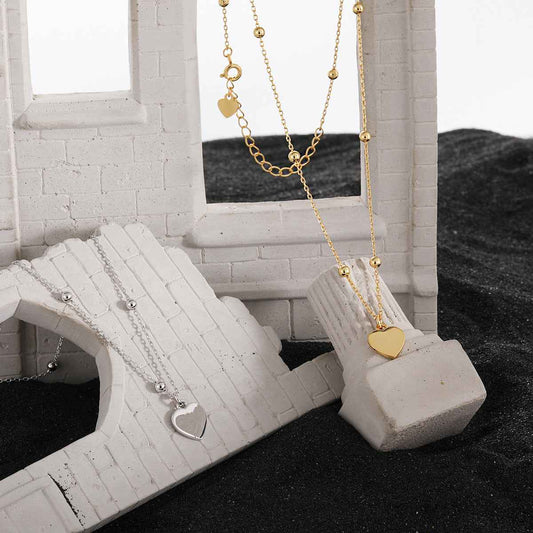 Glossy Love Silver Heart Pendant Necklace