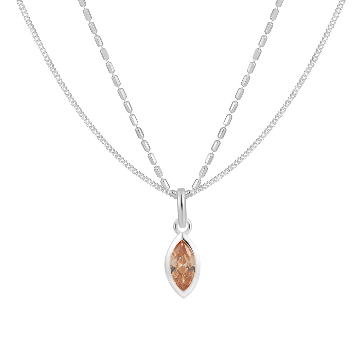 GEMSTONE PENDANT SILVER NECKLACE OPHRASTUDIO