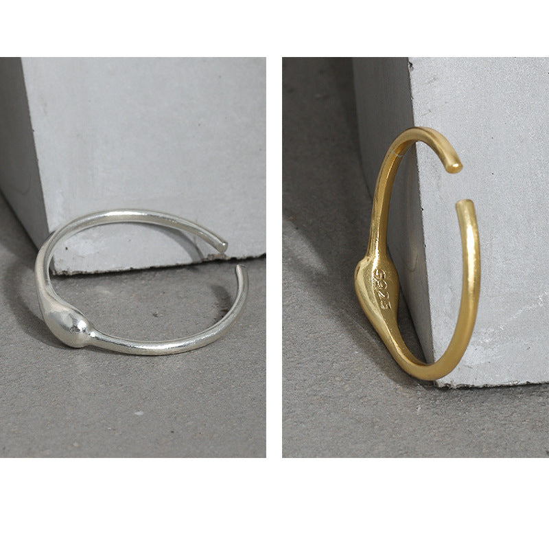 AQUARIA'S WATER DROP TEXTURE SILVER RING - OPHRASTUDIO