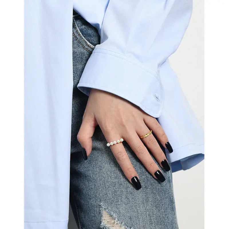 ATHENA'S MINIMALIST IRREGULAR SILVER THIN RING - OPHRASTUDIO