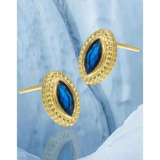 Isolde's Rhombus Blue Silver Stud Earrings