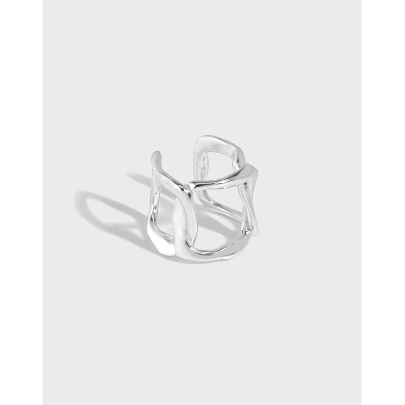 GEOMETRIC SQUARE HOLLOW EAR CLIP OPHRASTUDIO