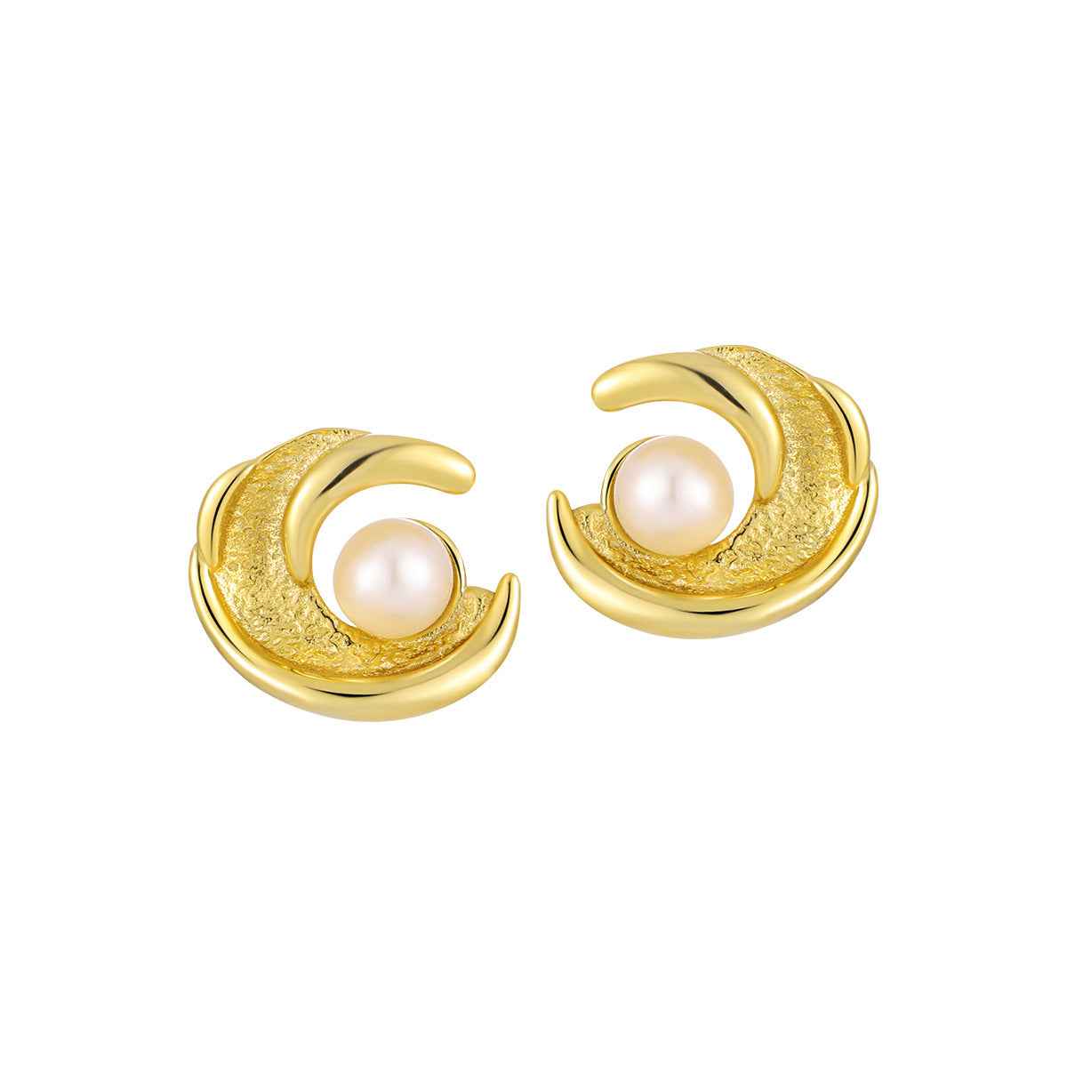 Fairy Silver Pearl Stud Earrings