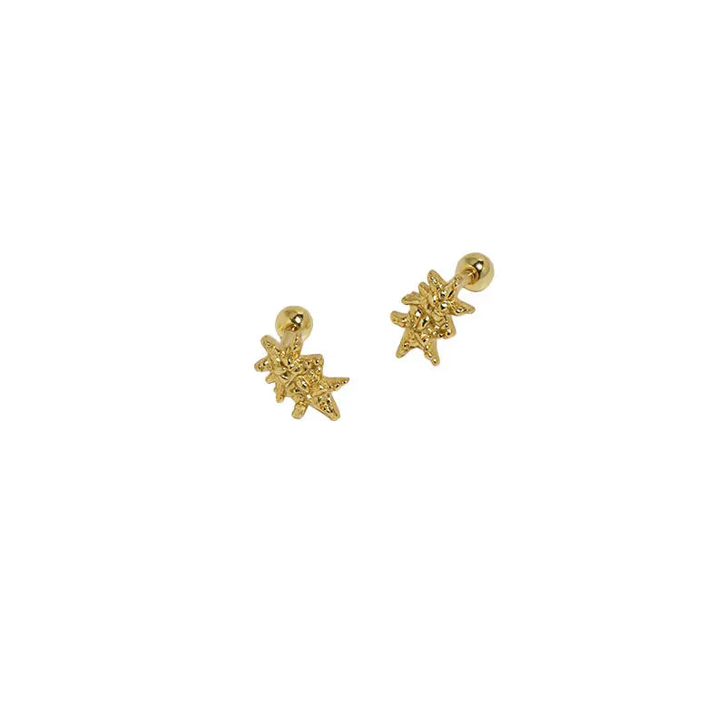 STARFISH SCREW ROUND BEAD STUDS - OPHRASTUDIO