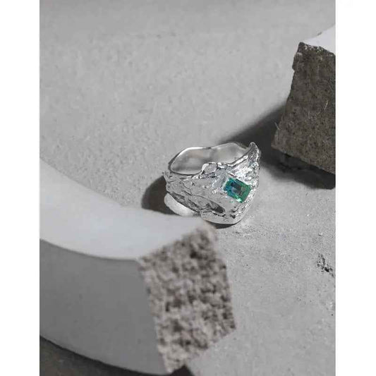 Selene's Tourmaline Silver Statement Ring