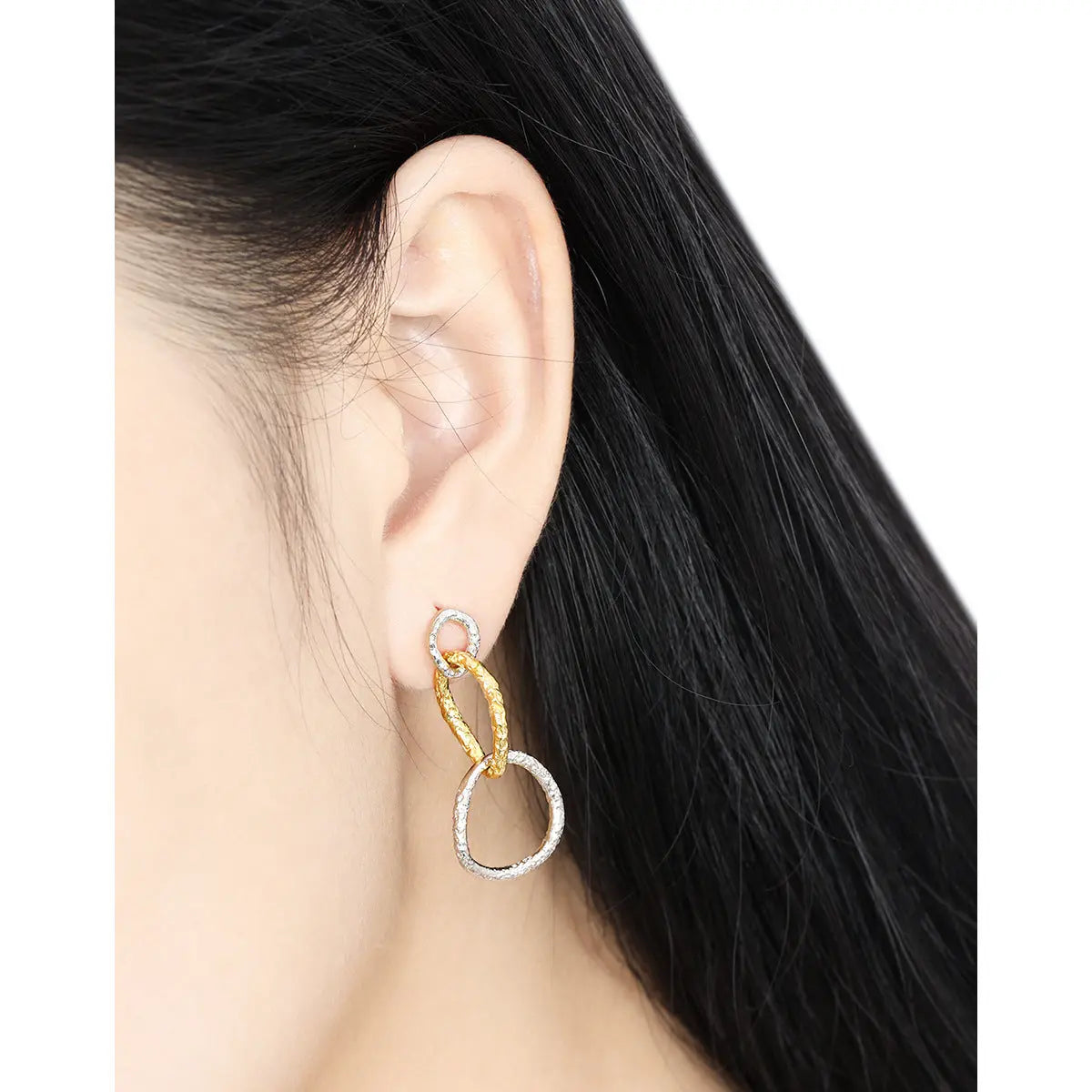TRIPLE RING GEOMETRIC STUDS - OPHRASTUDIO