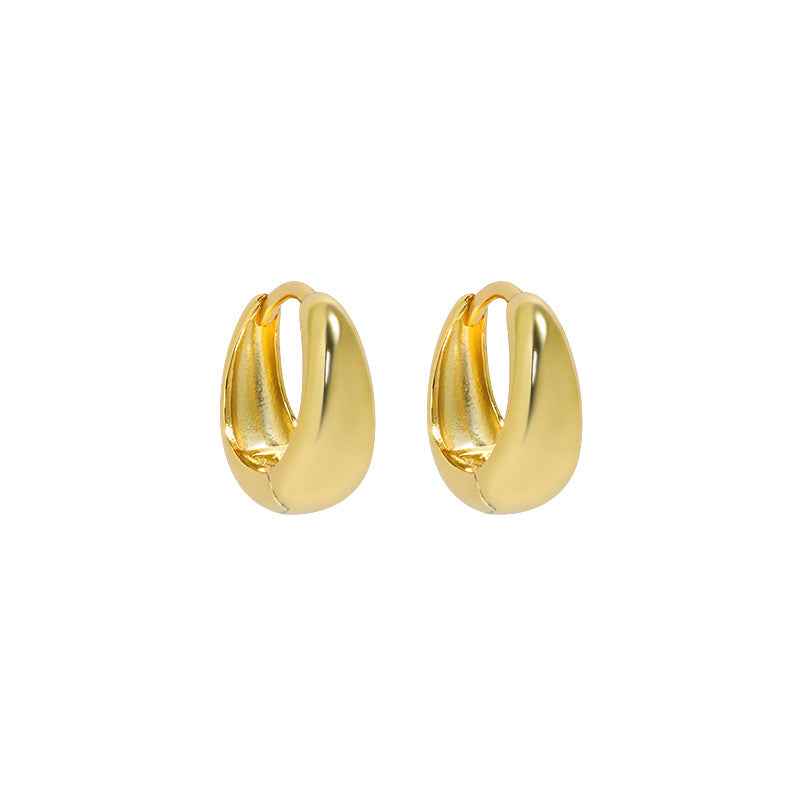 Isabella's Geometric Circle Silver Huggie Earrings