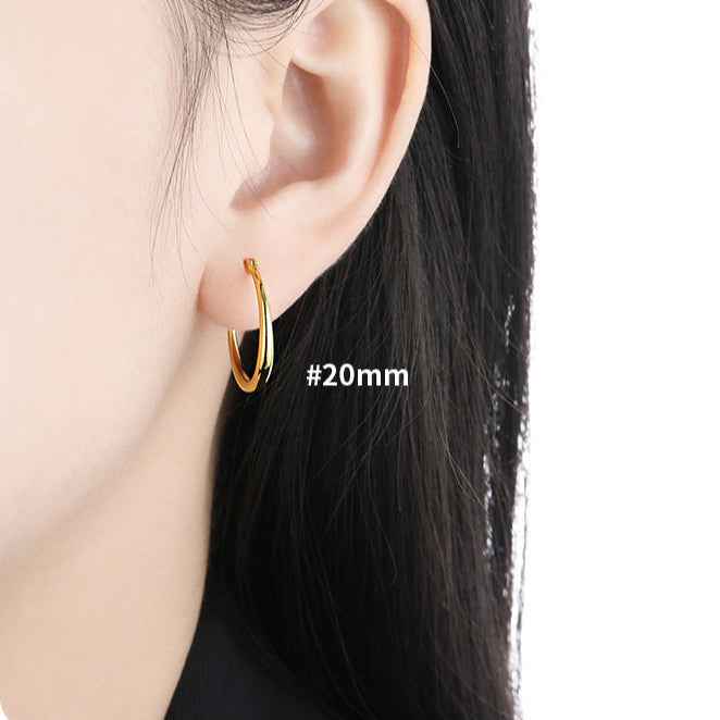 Sleek Minimalist Silver Hoop Earrings