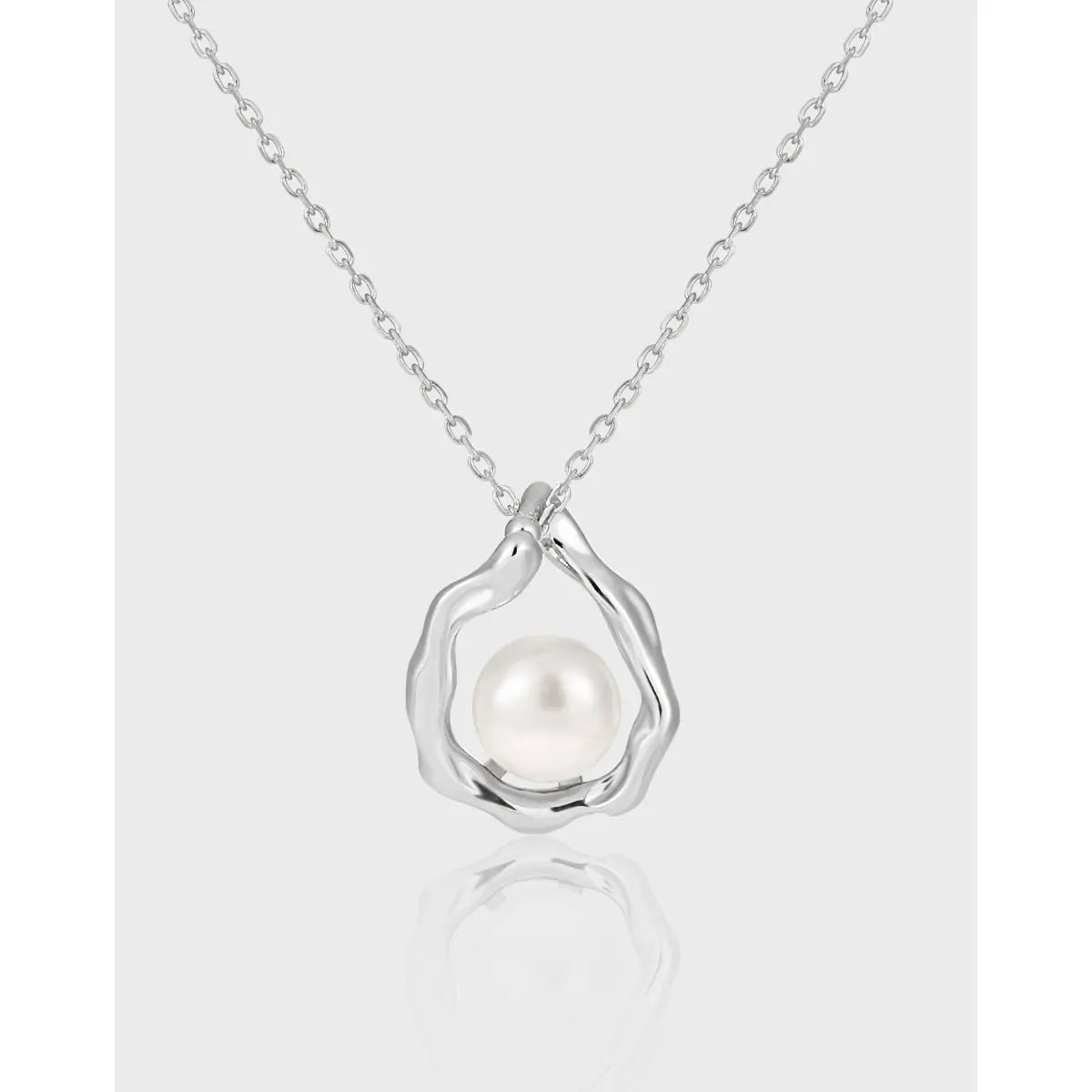 GEOMETRIC PEARL DROP NECKLACE - OPHRASTUDIO