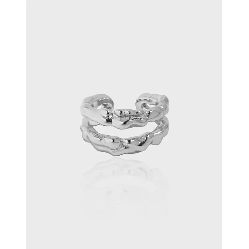 DOUBLE-LAYER IRREGULAR TEXTURE EAR CLIP - OPHRASTUDIO