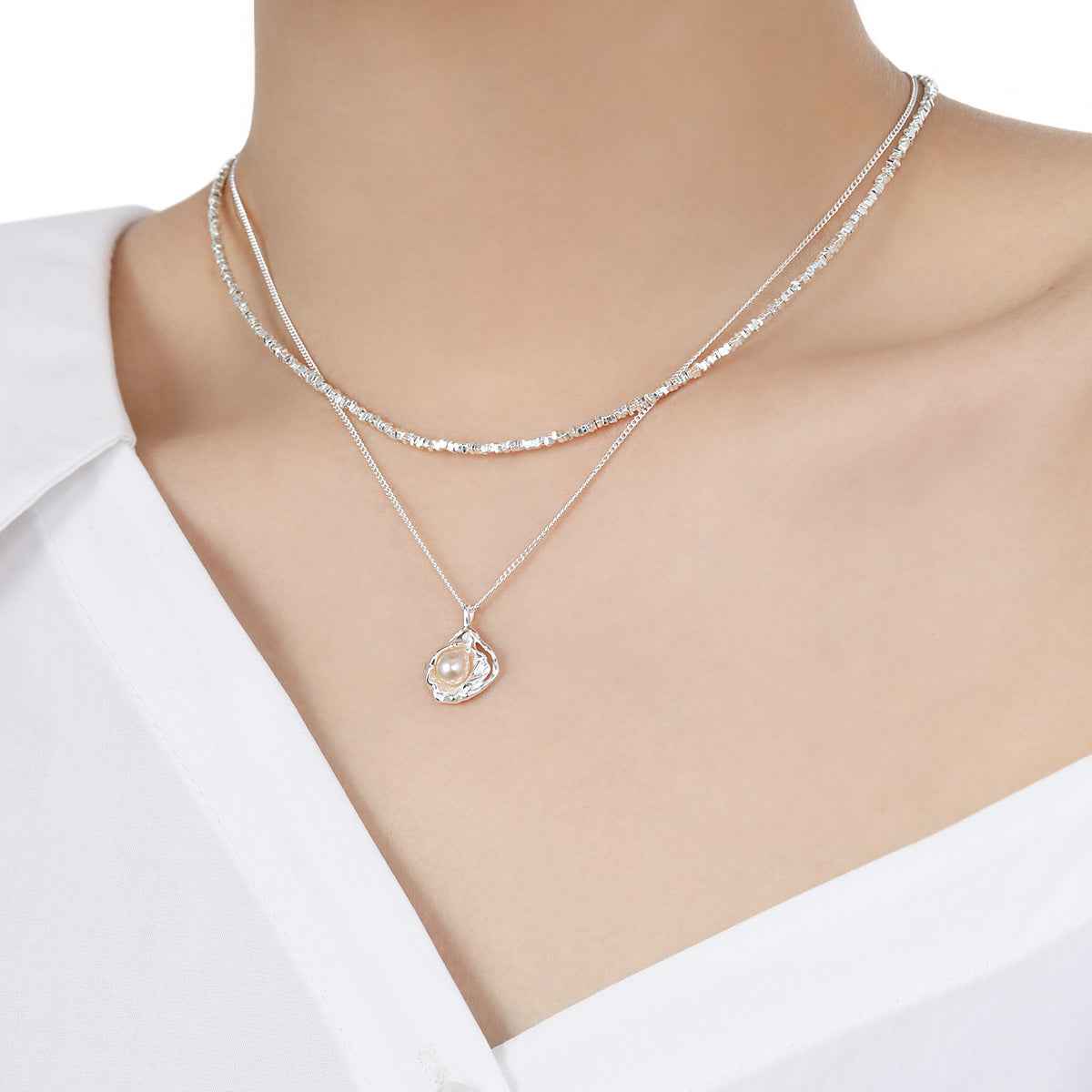 Ariel's Silver Pearl Necklace