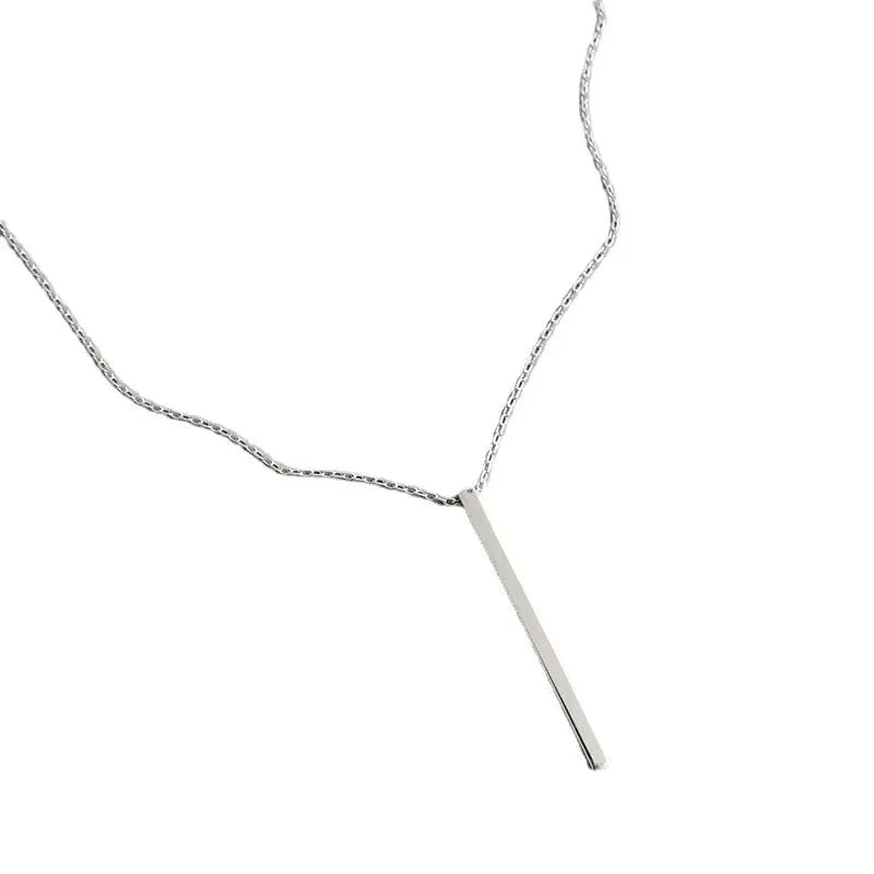 ASTRAEA'S LONG STRIP SILVER PENDANT NECKLACE - OPHRASTUDIO