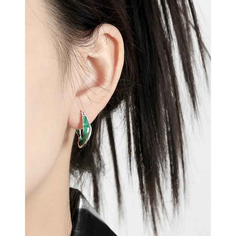 Enchanted Vortex Silver Hoop Earrings