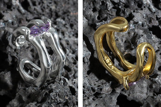 Double-Line Micro Pavé Ear Cuff Earring OPHRASTUDIO