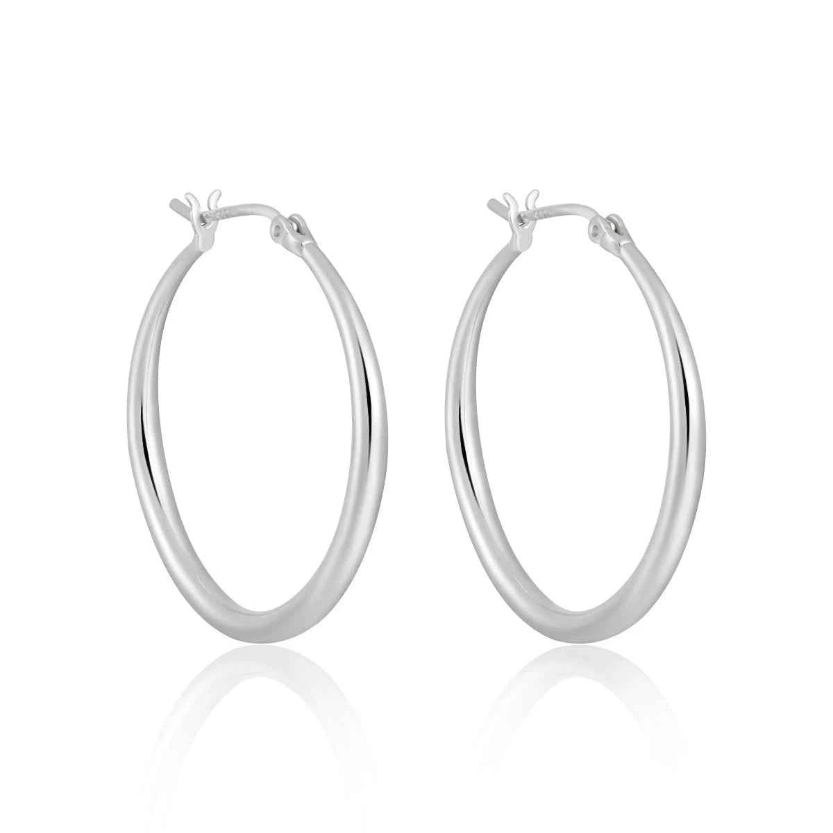 Sleek Minimalist Silver Hoop Earrings