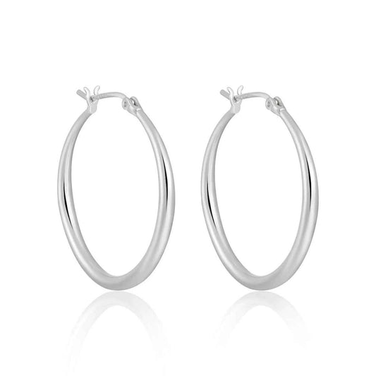 Sleek Minimalist Silver Hoop Earrings