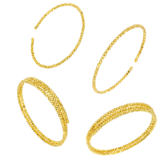 Diamond-Cut Wrap Sterling Silver Cuff Bracelet