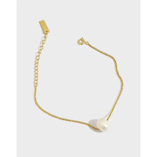Simple Temperament Silver Pearl Bracelet
