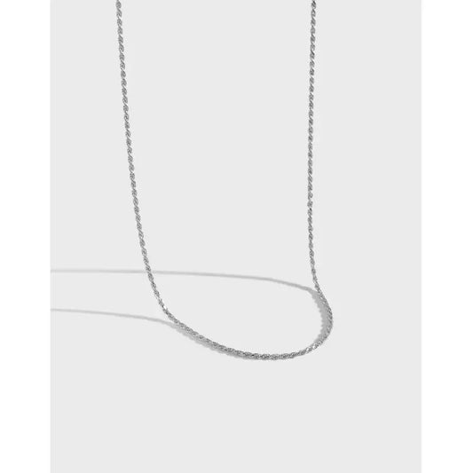 APHRODITE'S TWISTED TEXTURE SILVER NECKLACE - OPHRASTUDIO