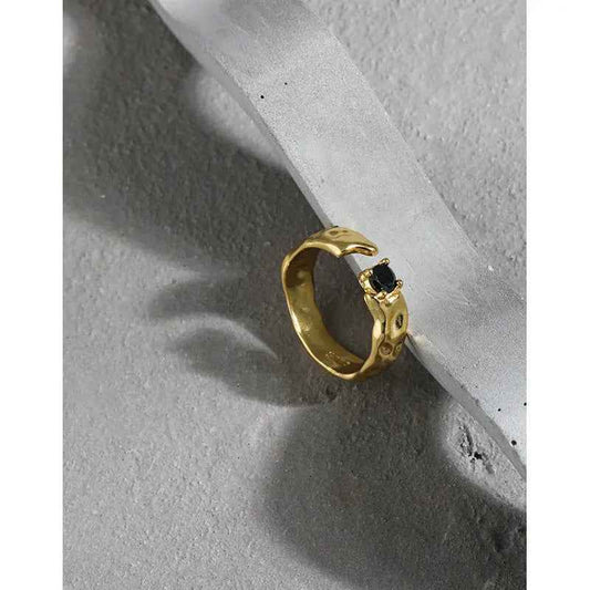 Whispering Sparkle Silver Statement Ring