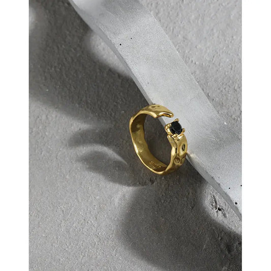 Whispering Sparkle Silver Statement Ring