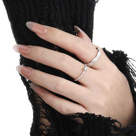 Frosted Sparkle Solitaire Ring