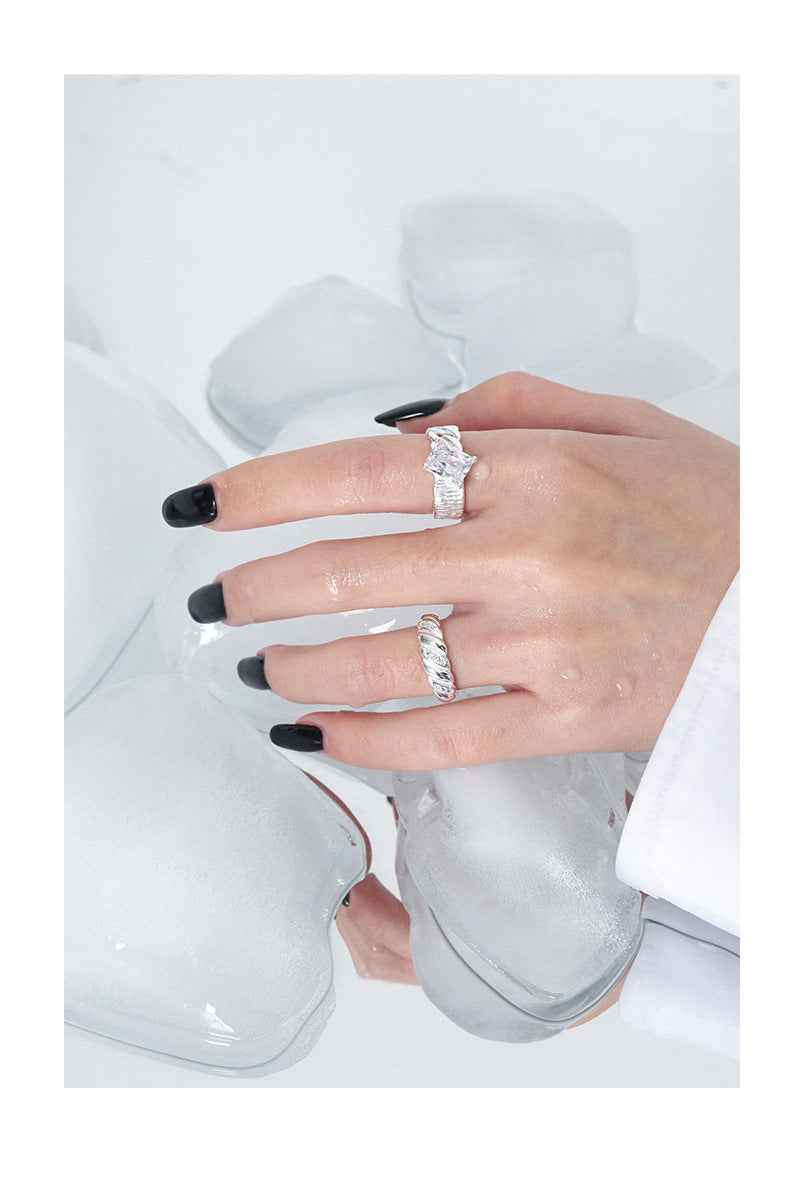 Bold Brilliance Silver Statement Ring