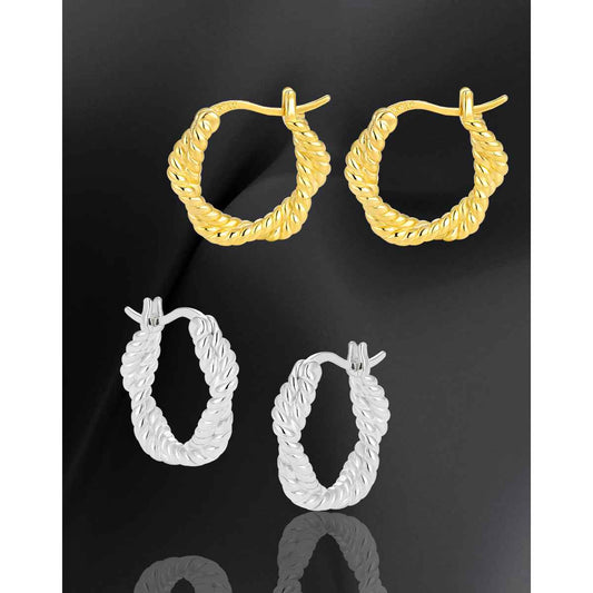 Echo's Winding Silver Hoop Earrings