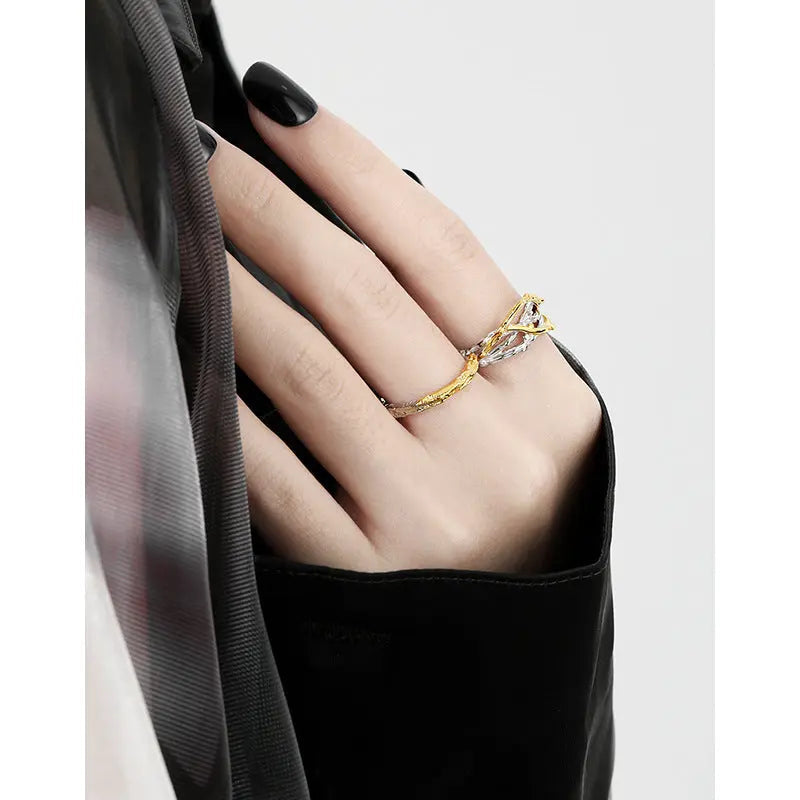 Thorny Grace Silver Statement Ring